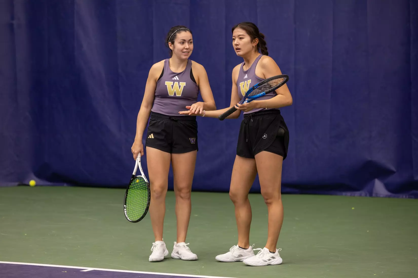 Washington women's tennis in a 6-1 win over Portland on Friday, Feb. 23, 2024.