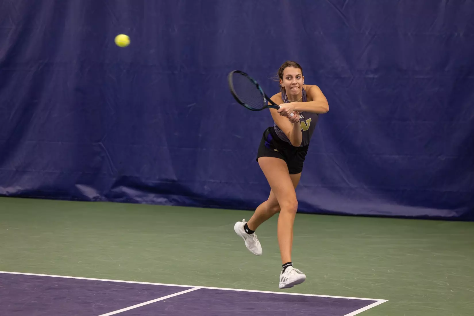 Washington women's tennis in a 6-1 win over Portland on Friday, Feb. 23, 2024.
