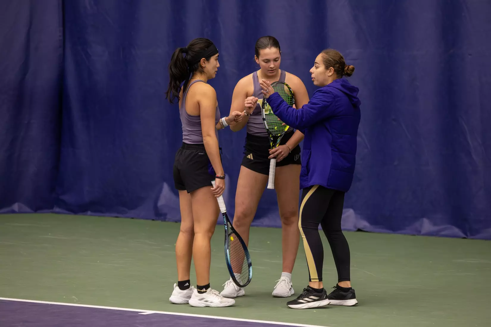 Washington women's tennis in a 6-1 win over Portland on Friday, Feb. 23, 2024.