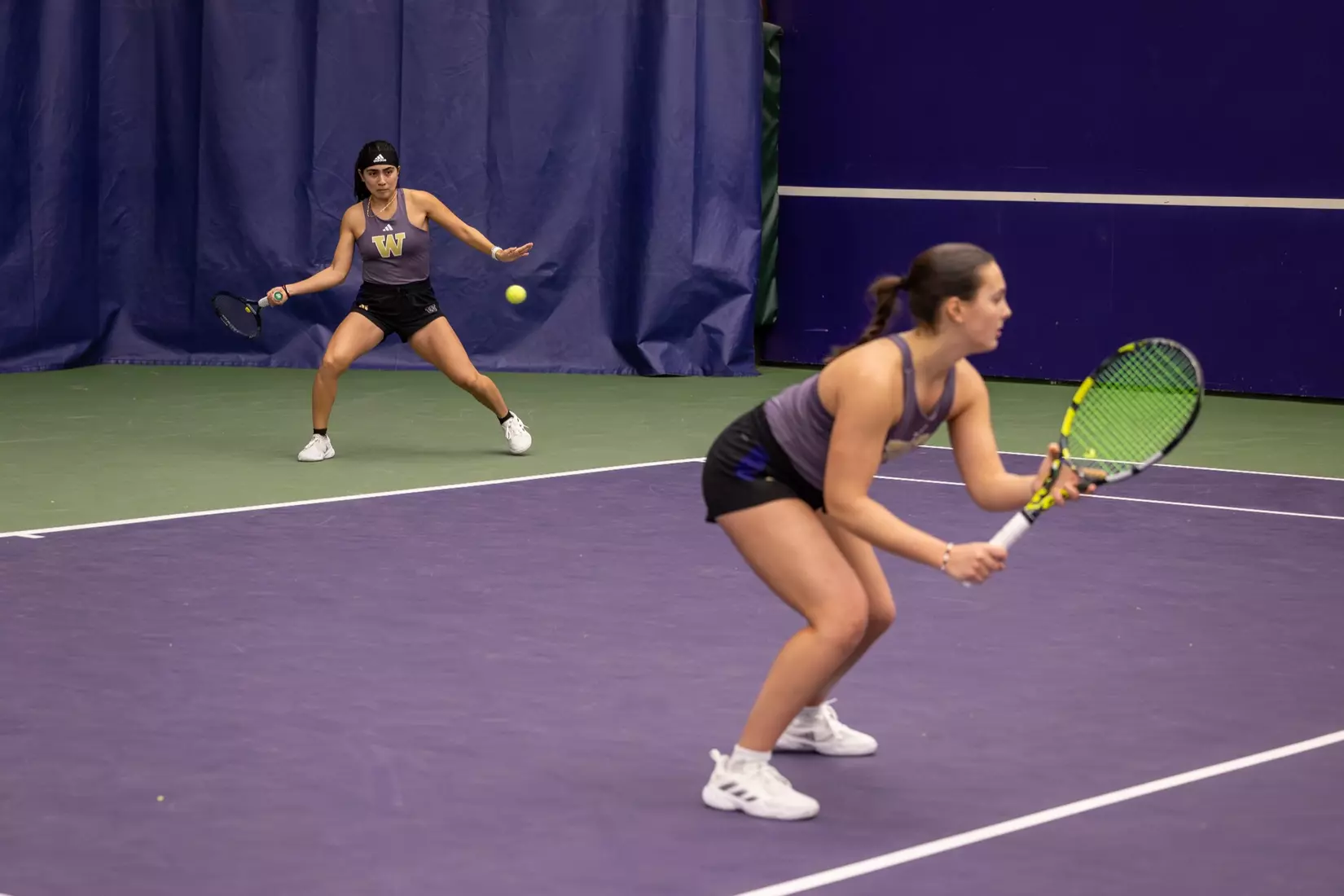 Washington women's tennis in a 6-1 win over Portland on Friday, Feb. 23, 2024.