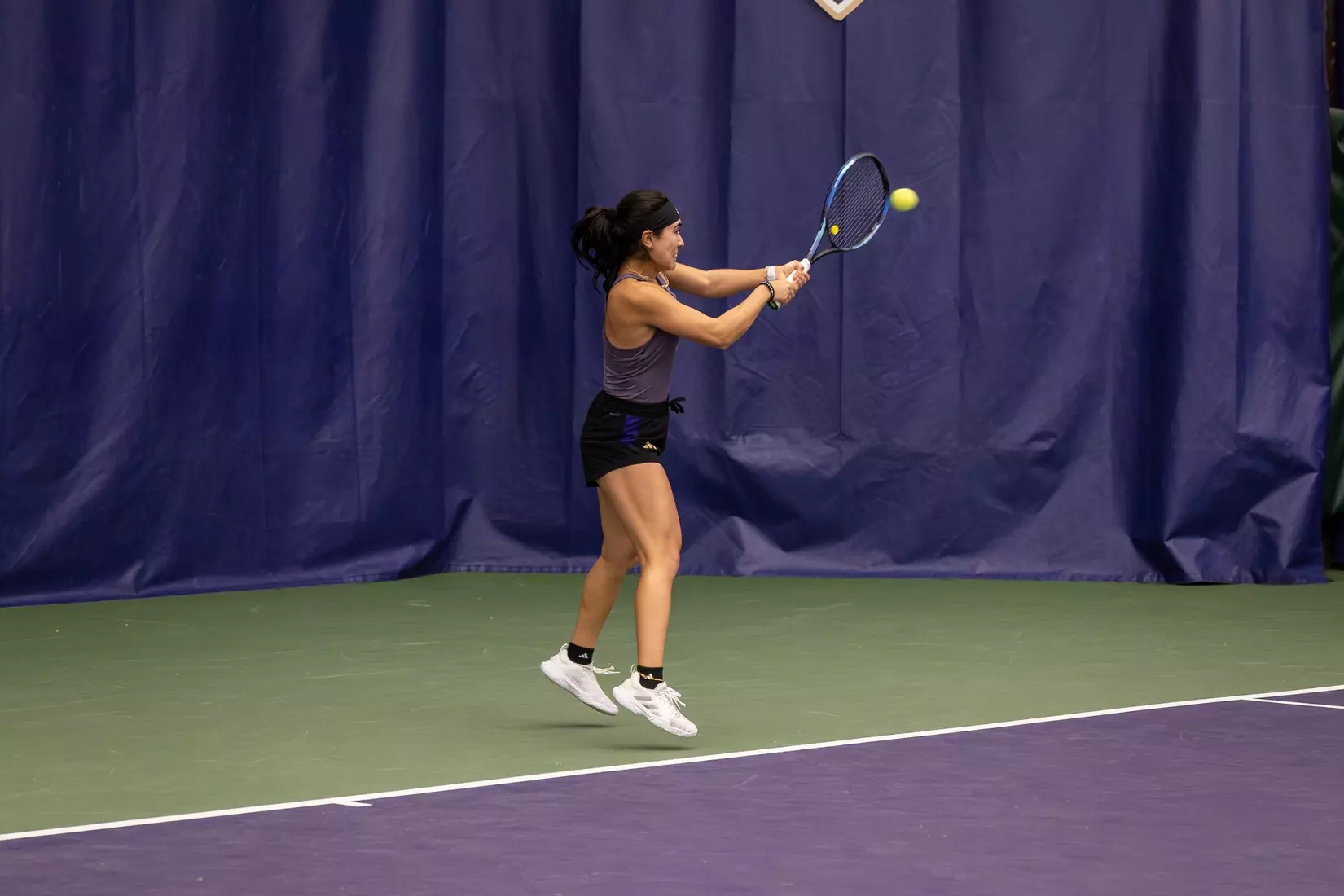Washington women's tennis in a 6-1 win over Portland on Friday, Feb. 23, 2024.