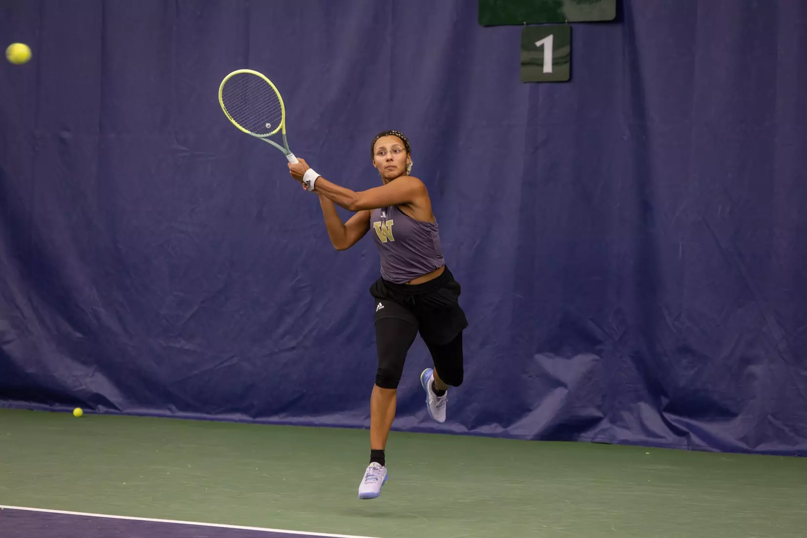 Washington women's tennis in a 6-1 win over Portland on Friday, Feb. 23, 2024.