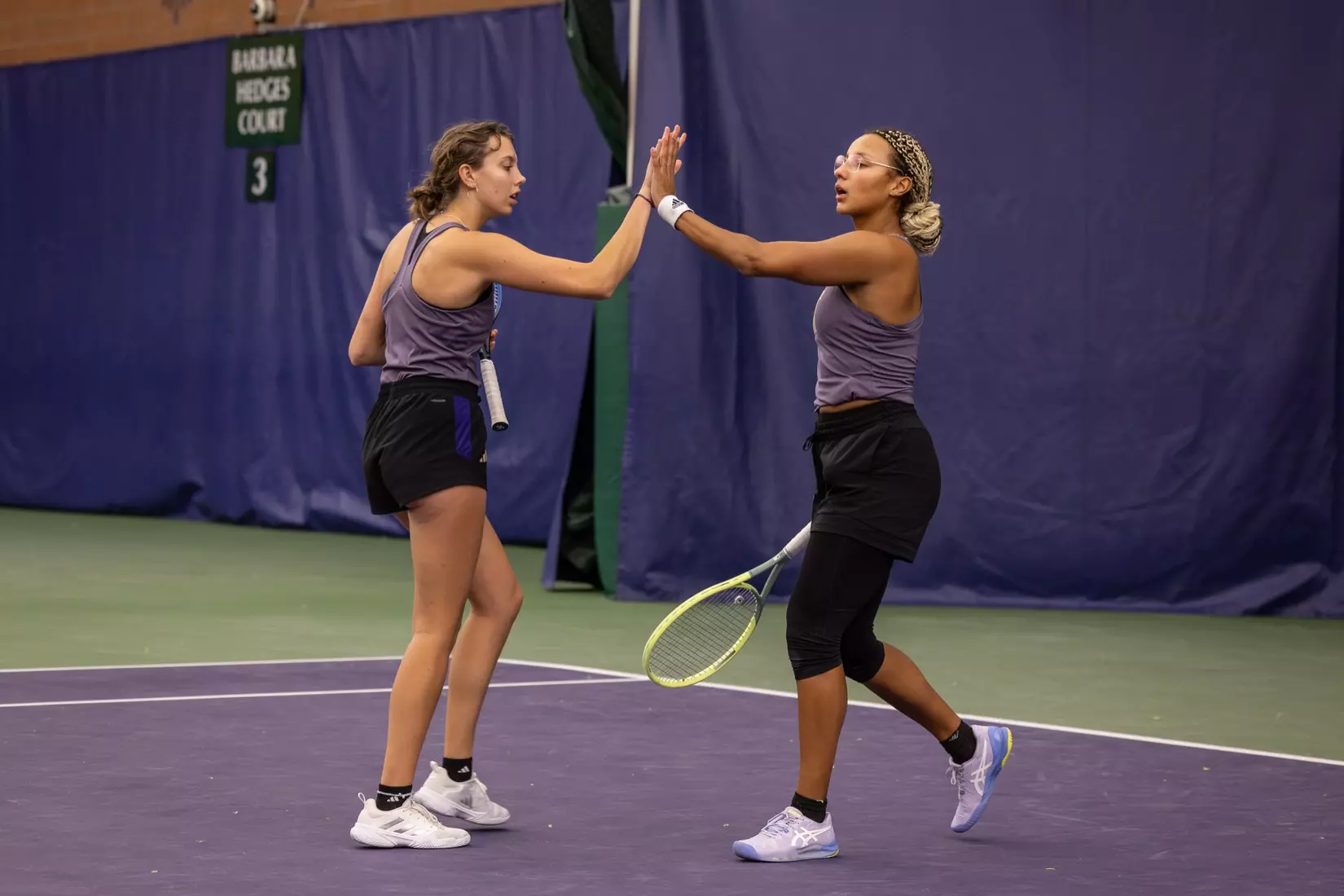 Washington women's tennis in a 6-1 win over Portland on Friday, Feb. 23, 2024.