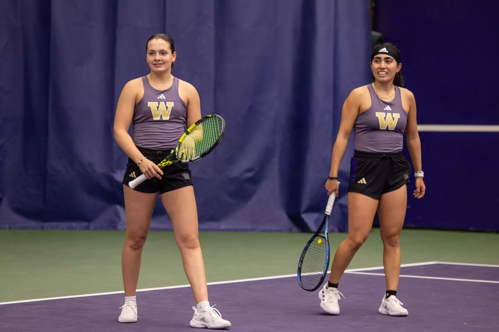 Washington women's tennis in a 6-1 win over Portland on Friday, Feb. 23, 2024.