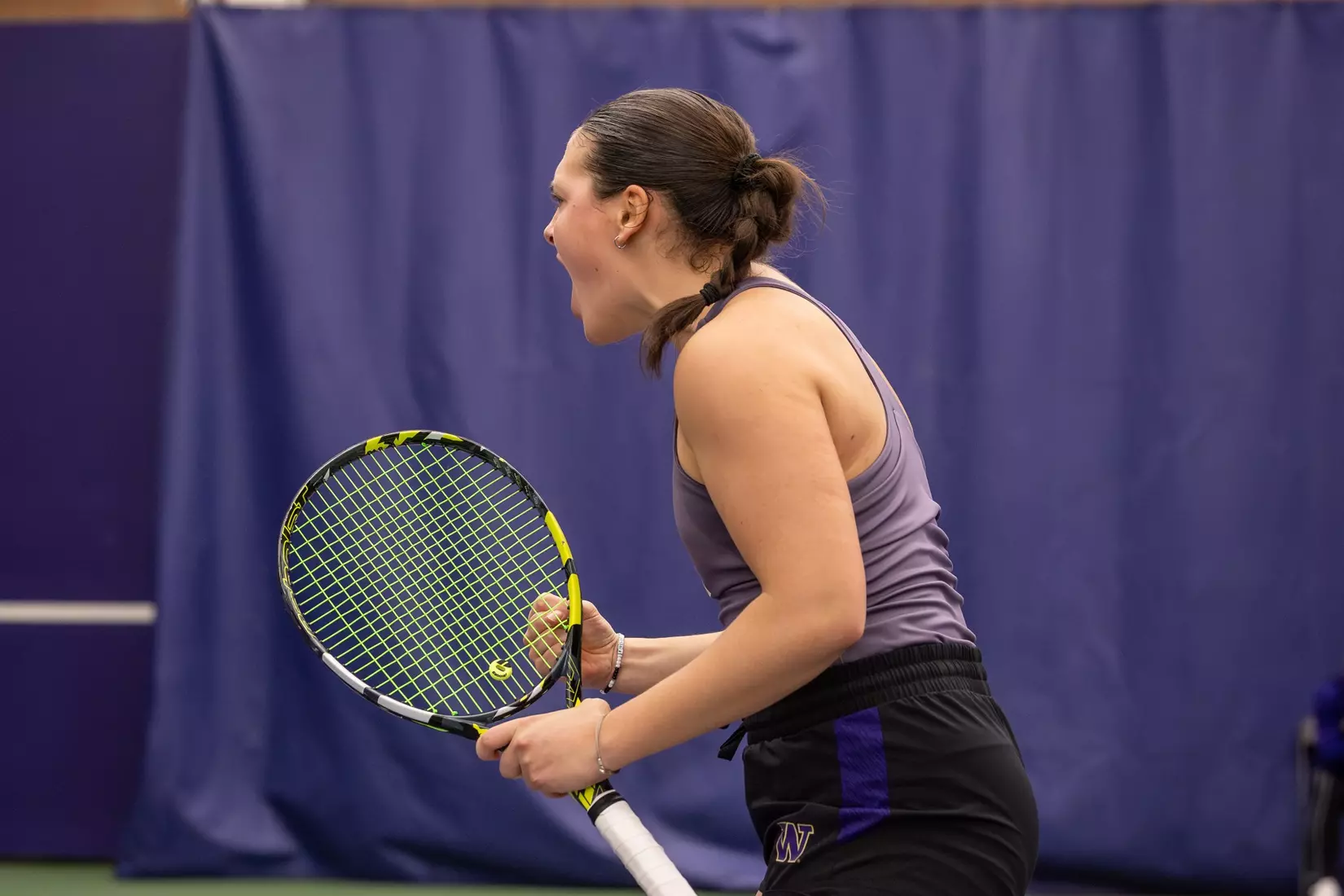 Washington women's tennis in a 6-1 win over Portland on Friday, Feb. 23, 2024.