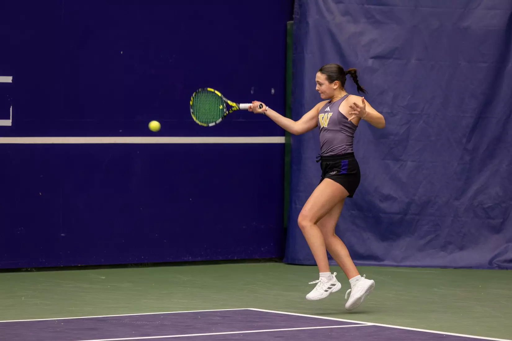 Washington women's tennis in a 6-1 win over Portland on Friday, Feb. 23, 2024.