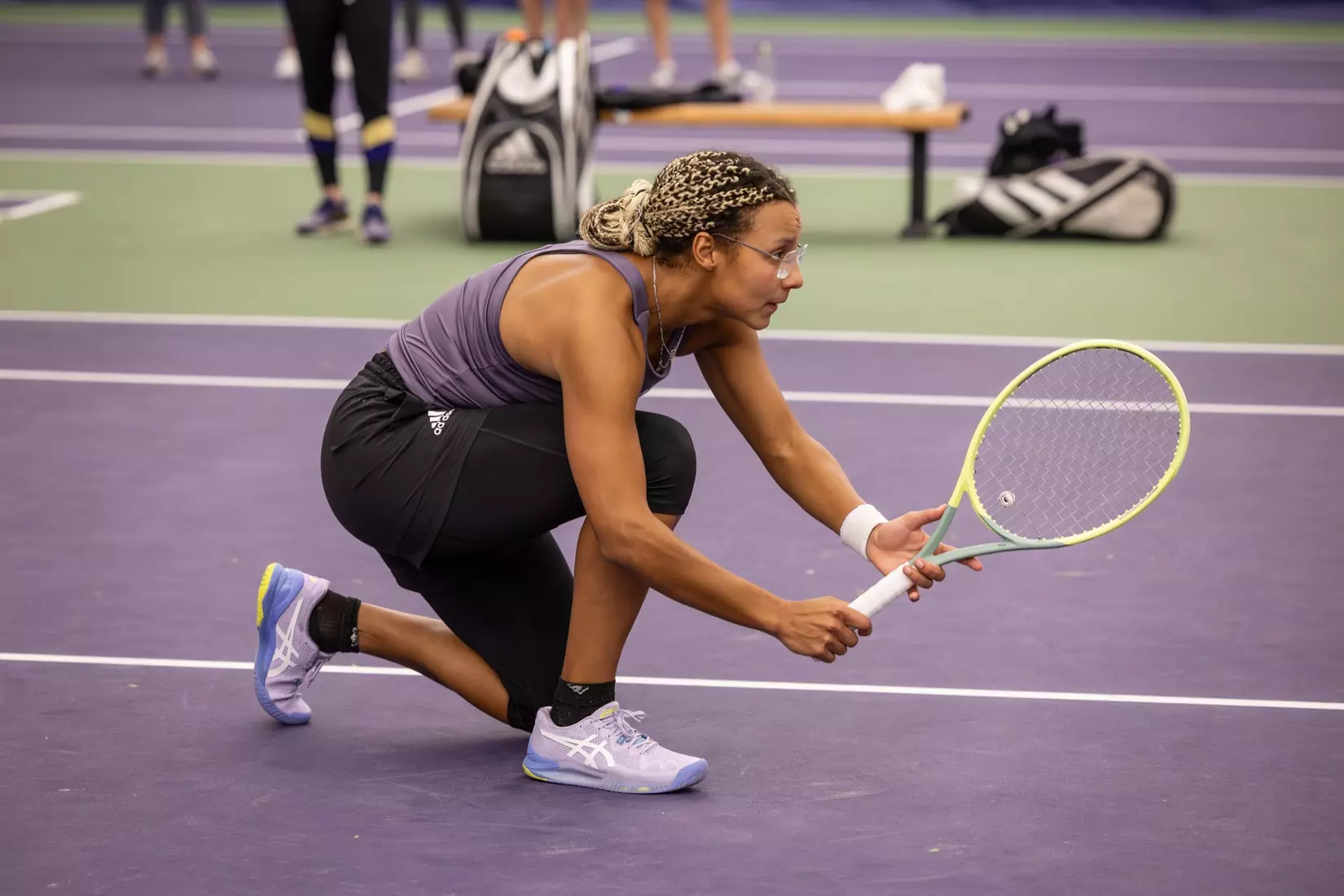 Washington women's tennis in a 6-1 win over Portland on Friday, Feb. 23, 2024.