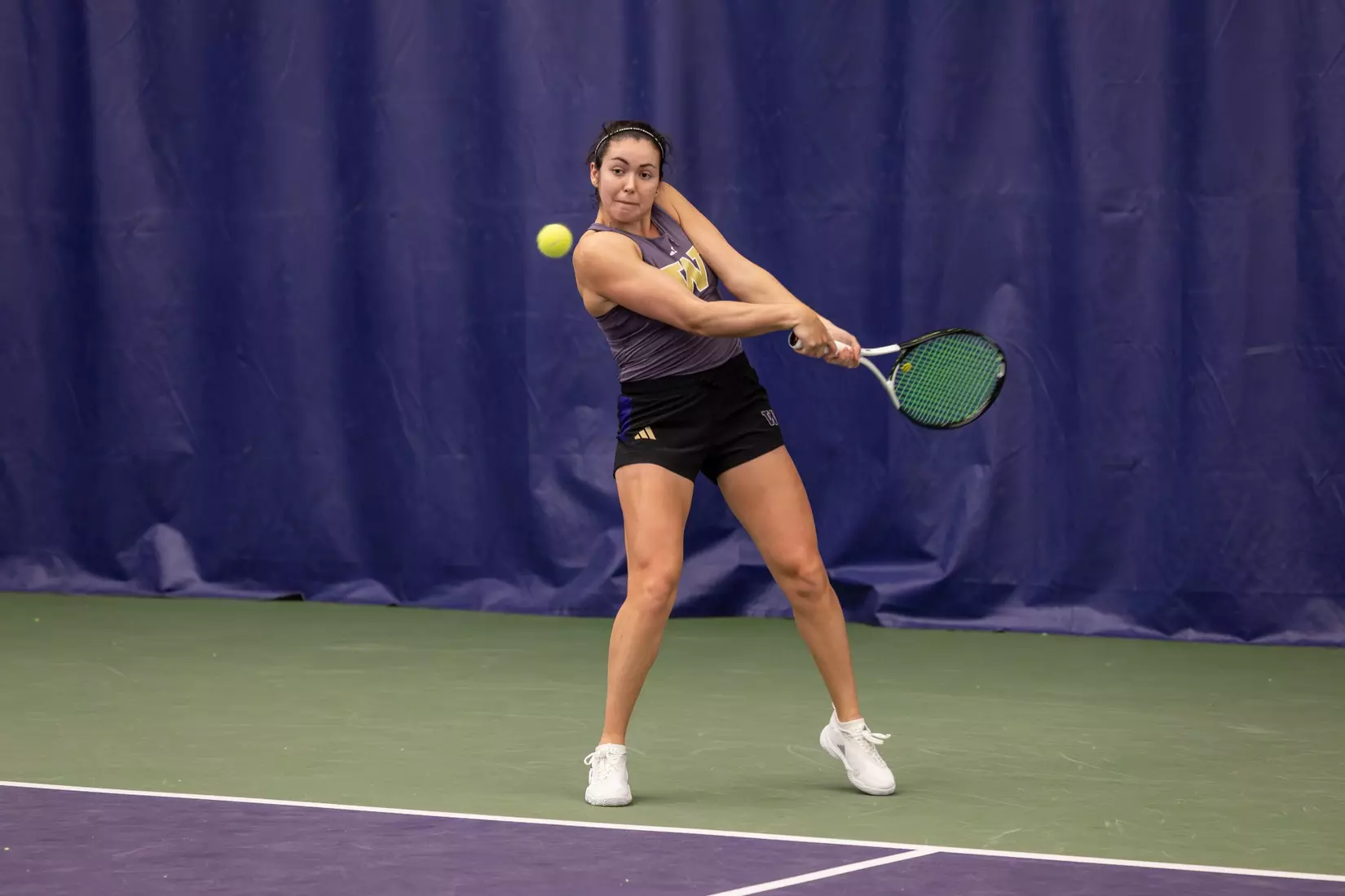 Washington women's tennis in a 6-1 win over Portland on Friday, Feb. 23, 2024.