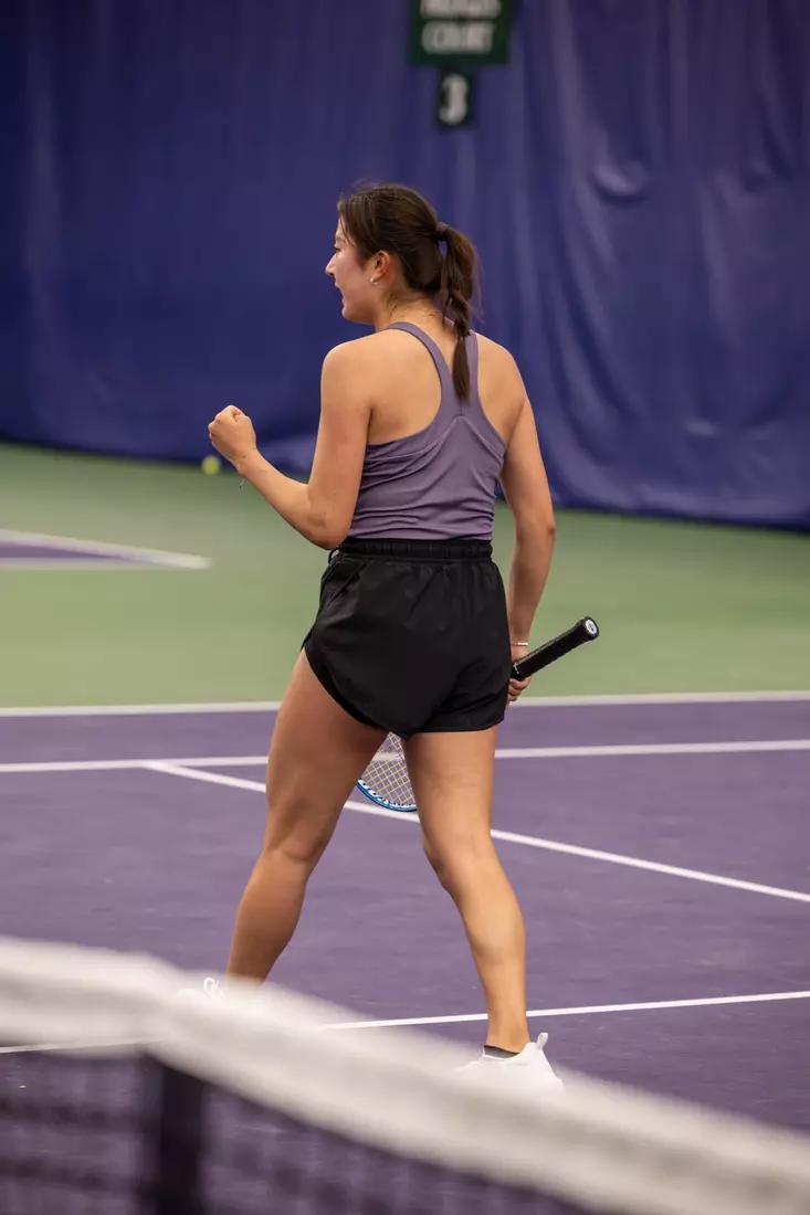 Washington women's tennis in a 6-1 win over Portland on Friday, Feb. 23, 2024.