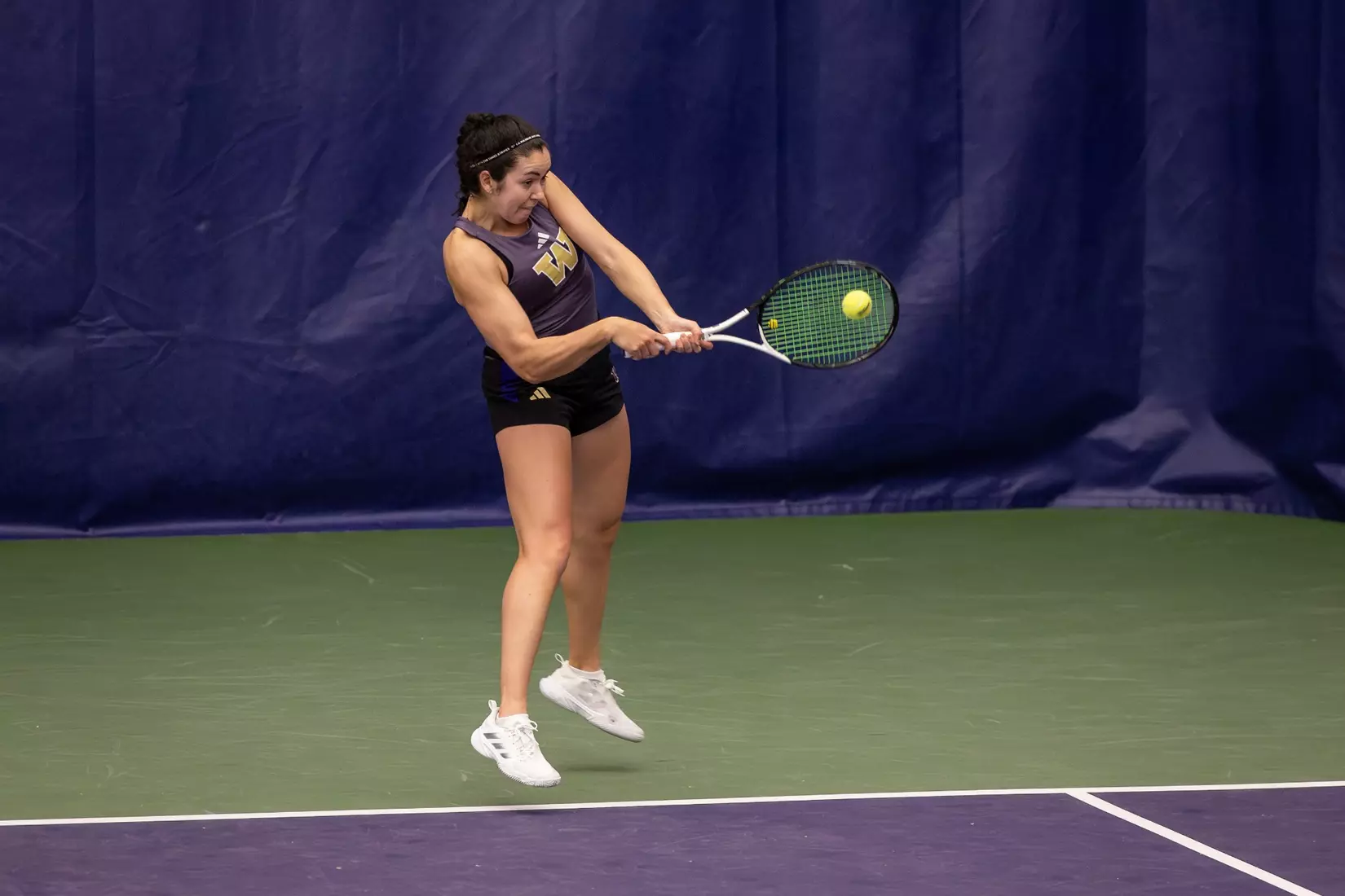 Washington women's tennis in a 6-1 win over Portland on Friday, Feb. 23, 2024.