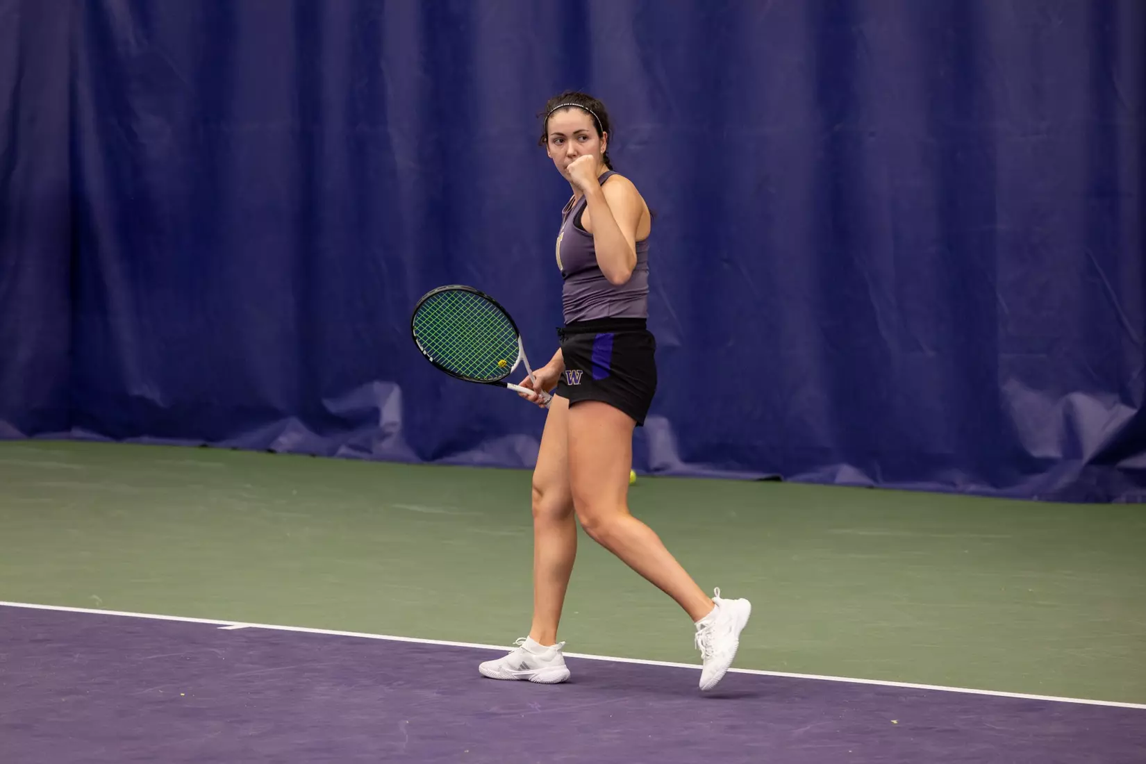 Washington women's tennis in a 6-1 win over Portland on Friday, Feb. 23, 2024.