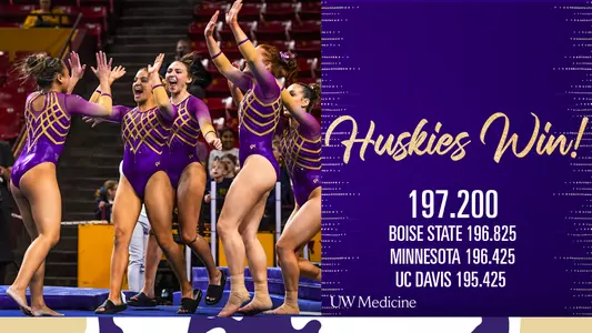 UW GYM Boise State Quad score graphic