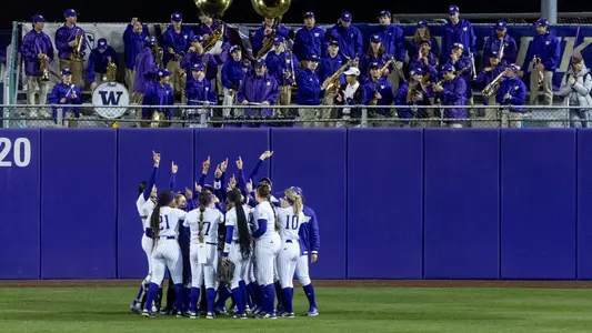 Softball Team Postgame Huddle