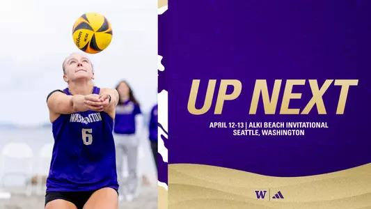 Alki Beach Invitational Graphic: Natalie Serving the ball