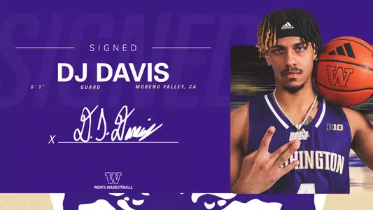 Signed graphic - DJ Davis signs with the Huskies