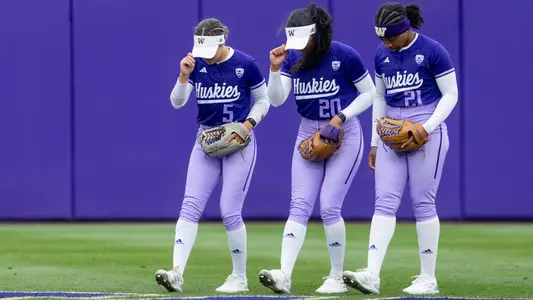 Softball Outfielder Avery Hobson, Kinsey Fiedler, Alana Johnson