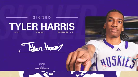 UW men's basketball signed graphic - Tyler Harris, 6'8" guard