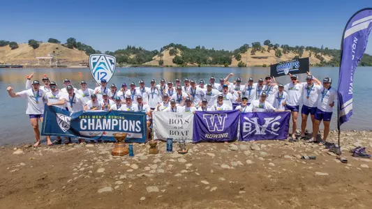 The University of Washington rowing teams competes in the Pac-12 Championships on Lake Natoma, Folsom, CA on May 18, 2024. (Photography by Scott Eklund/Red Box Pictures)