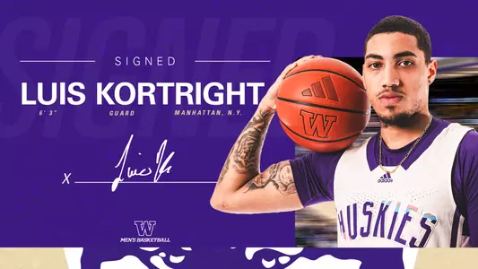 Signed graphic - Luis Kortright signs with UW men's basketball