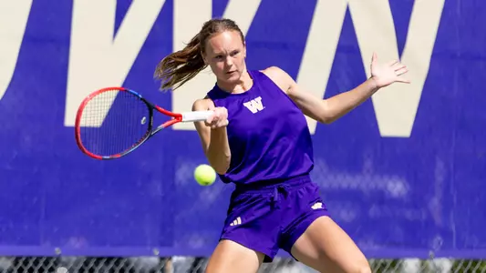 The University of Washington women’s tennis team plays Stanford on April 14, 2024. (Photography by Scott Eklund/Red Box Pictures)