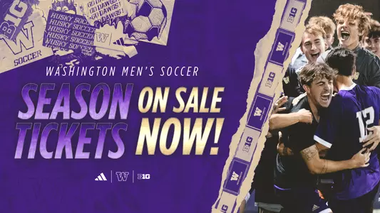 Washington men's soccer season tickets on sale now - 2024 graphic