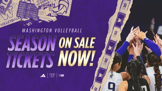 2024 Washington Volleyball season tickets on sale graphic
