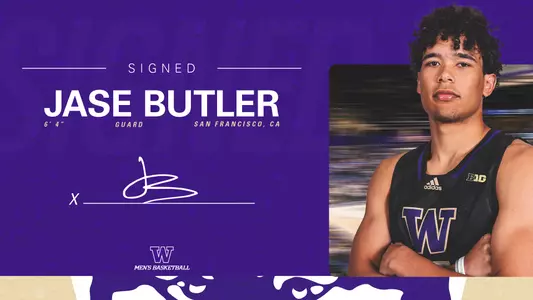 Signed graphic for 6'4" men's basketball guard Jase Butler