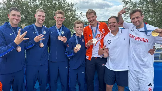 uw alumni with 2024 olympic men's eight medals