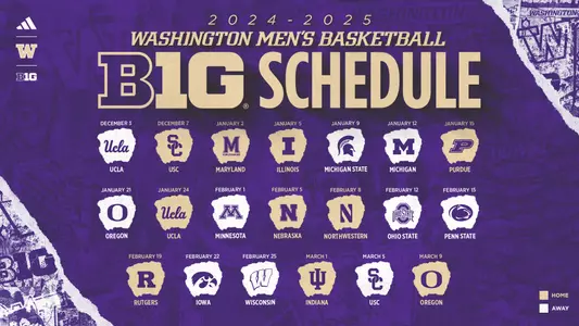 2024-25 UW Men's Basketball schedule graphic