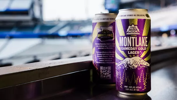 Redhook Gold Lager cans at Husky Stadium