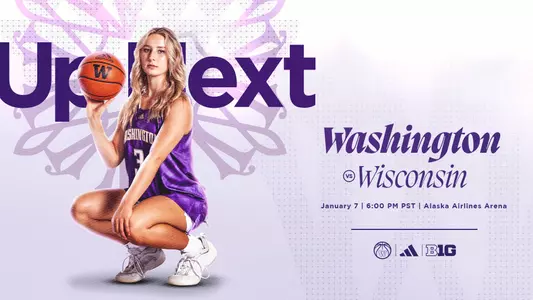 UW WBB vs Wisconsin Up Next graphic