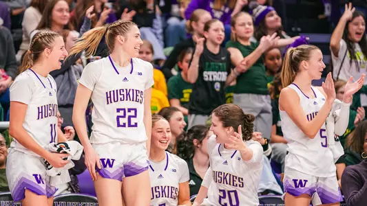 UW WBB vs Wisconsin bench celebration