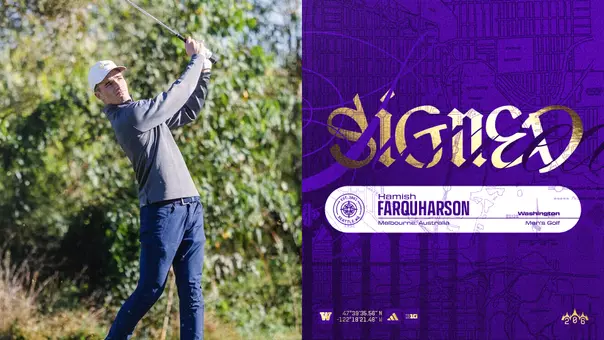 Washington men's golf signs Hamish Farquharson graphic