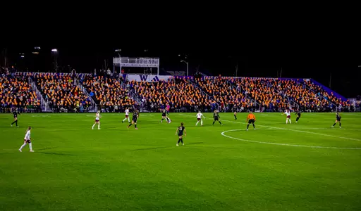 The University of Washington women’s soccer team defeats Montana 2-0 in the first round of the NCAA tournament on November 14, 2025. (Photography by Scott Eklund/Red Box Pictures)