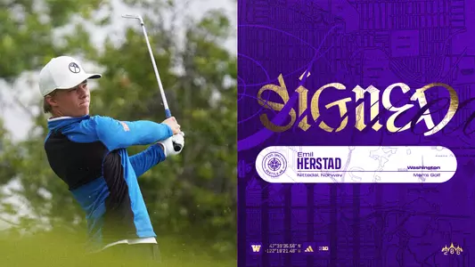 Washington men's golf signs Emil Herstad graphic