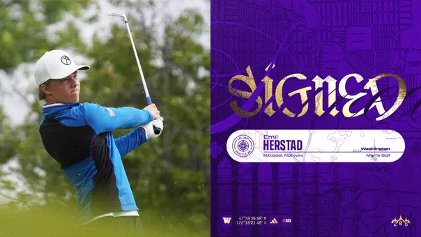 Washington men's golf signs Emil Herstad graphic