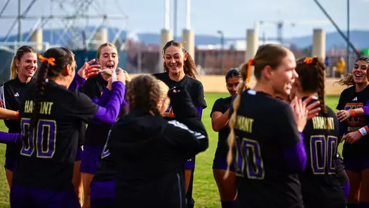 Kalea Eichenberger during pregame huddle celebration
