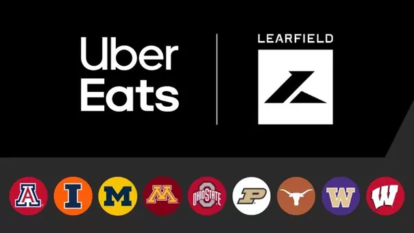 Uber Eats Learfield partnership graphic