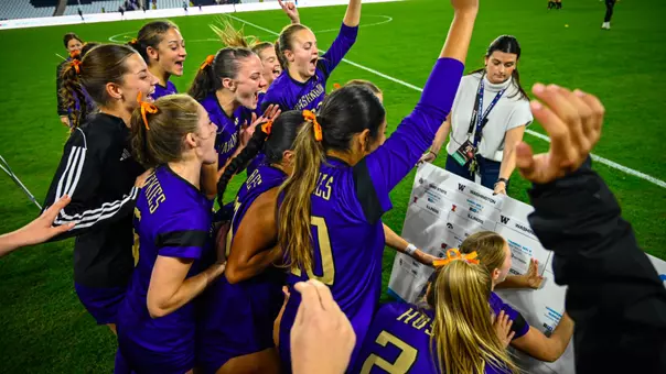 Bracket celebration following the Big Ten Tournament Semifinal win over Wisconsin