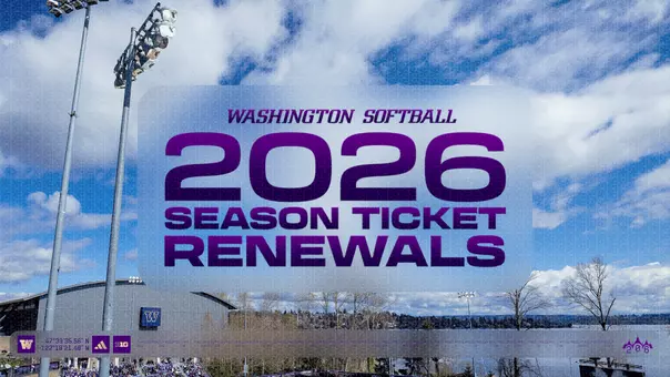 UW softball 2026 season ticket renewals graphic