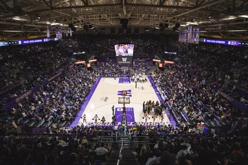 Alaska Airlines Arena with full stands during UW men's basketball game against Purdue