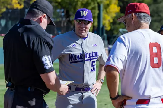 STANFORD, CA - February 21: Eddie Smith during a game between Washington University Baseball and Stanford University on Klein Field at Sunken Diamond on February 21, 2025, in Stanford, California.