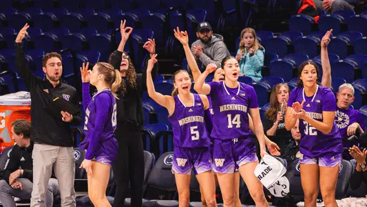 WBB at Penn State Bench celebration