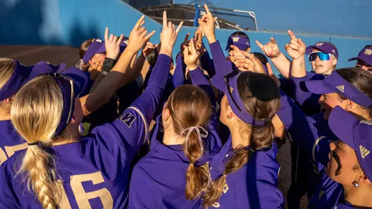 Washington Softball Team Huddle