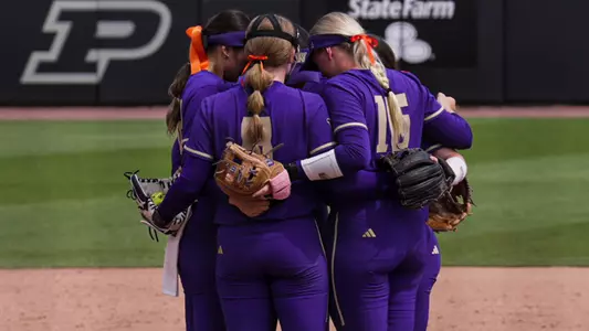 Softball Team Huddle vs. Indiana