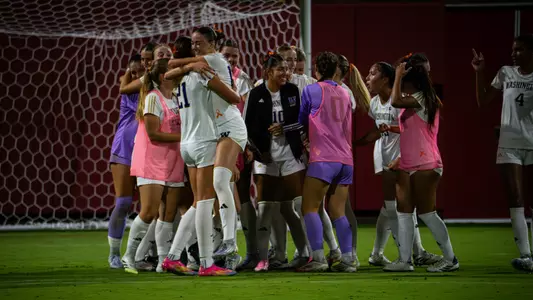 Team Celebration after win at No. 15 USC
