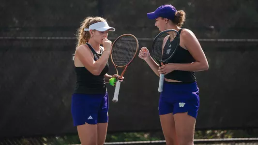 Marie Weissheim and Alexia Jacobs at ITA All-American Championships
