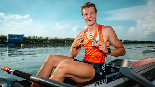 Gert-Jan Van Doorn with bronze medal at 2025 World Rowing Championships