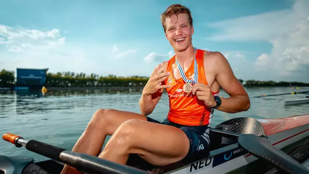 Gert-Jan Van Doorn with bronze medal at 2025 World Rowing Championships