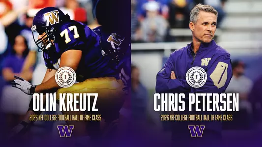 Olin Kreutz and Chris Petersen National Football Foundation Hall of Fame Graphic